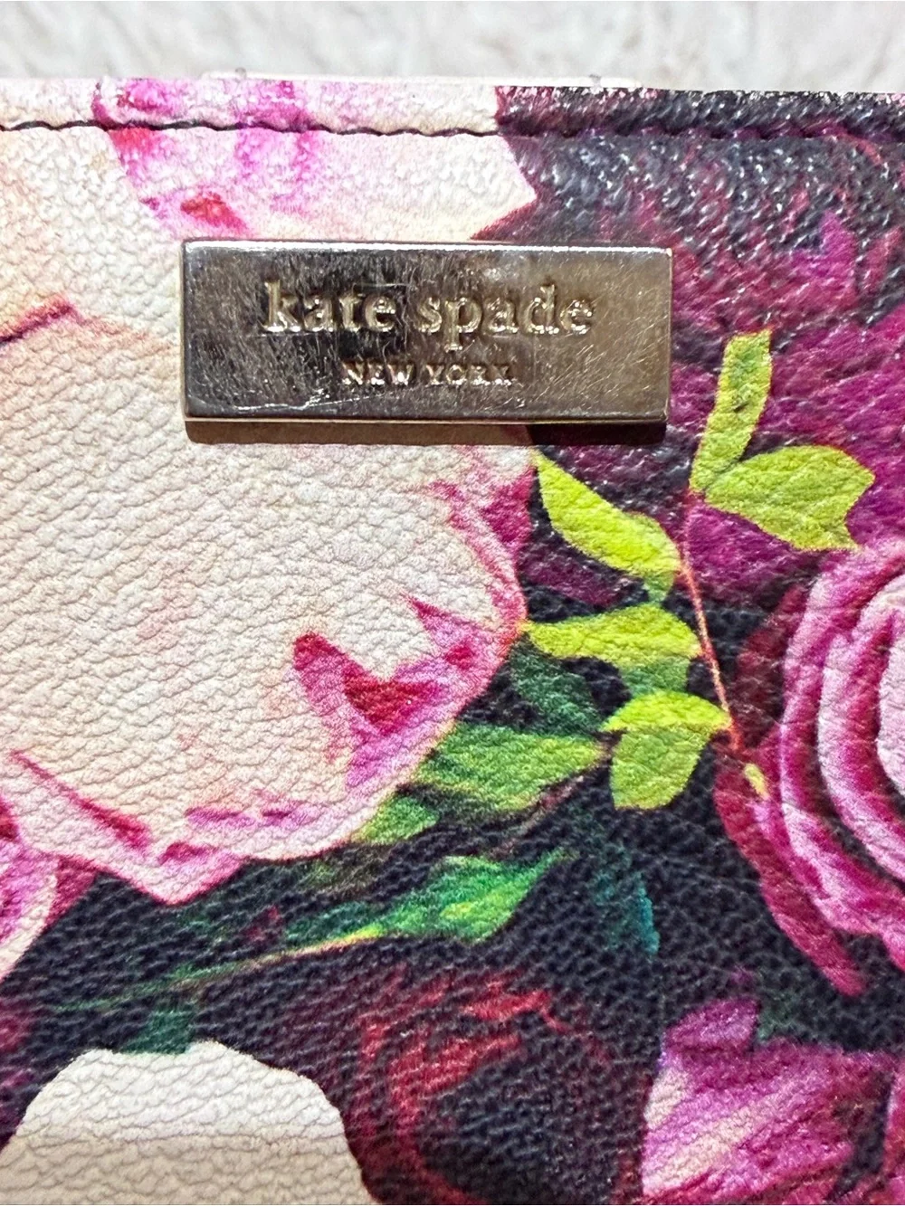 kate spade Floral Phone Wallet Case - Pink & Green Rose Print